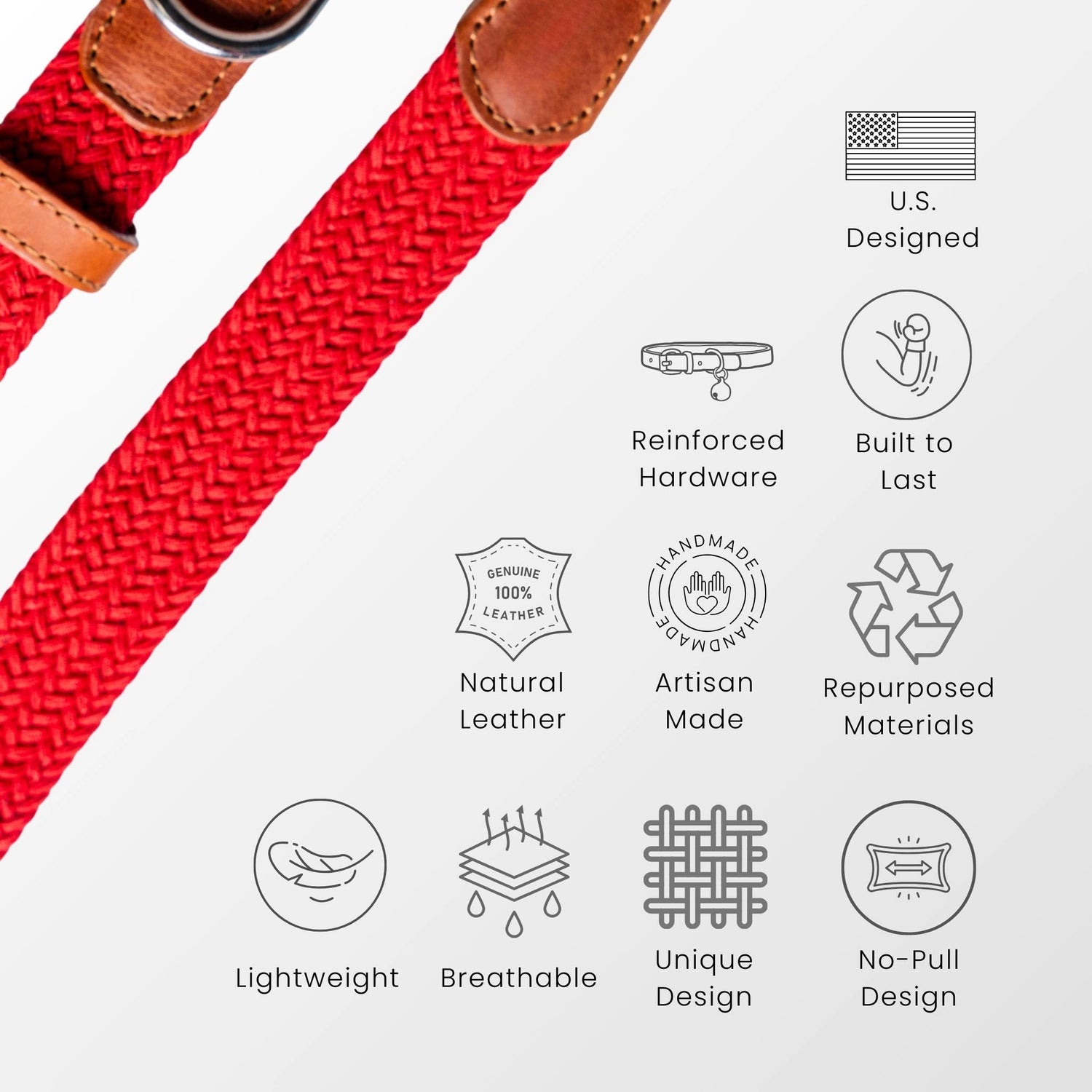 Luxury designer dog collar featuring reinforced metal hardware, soft leather accents, and a breathable woven design. Stylish, lightweight, and durable.
