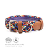 Adjustable dog collar with a personalized name tag, offering comfort and security for all dog breeds.