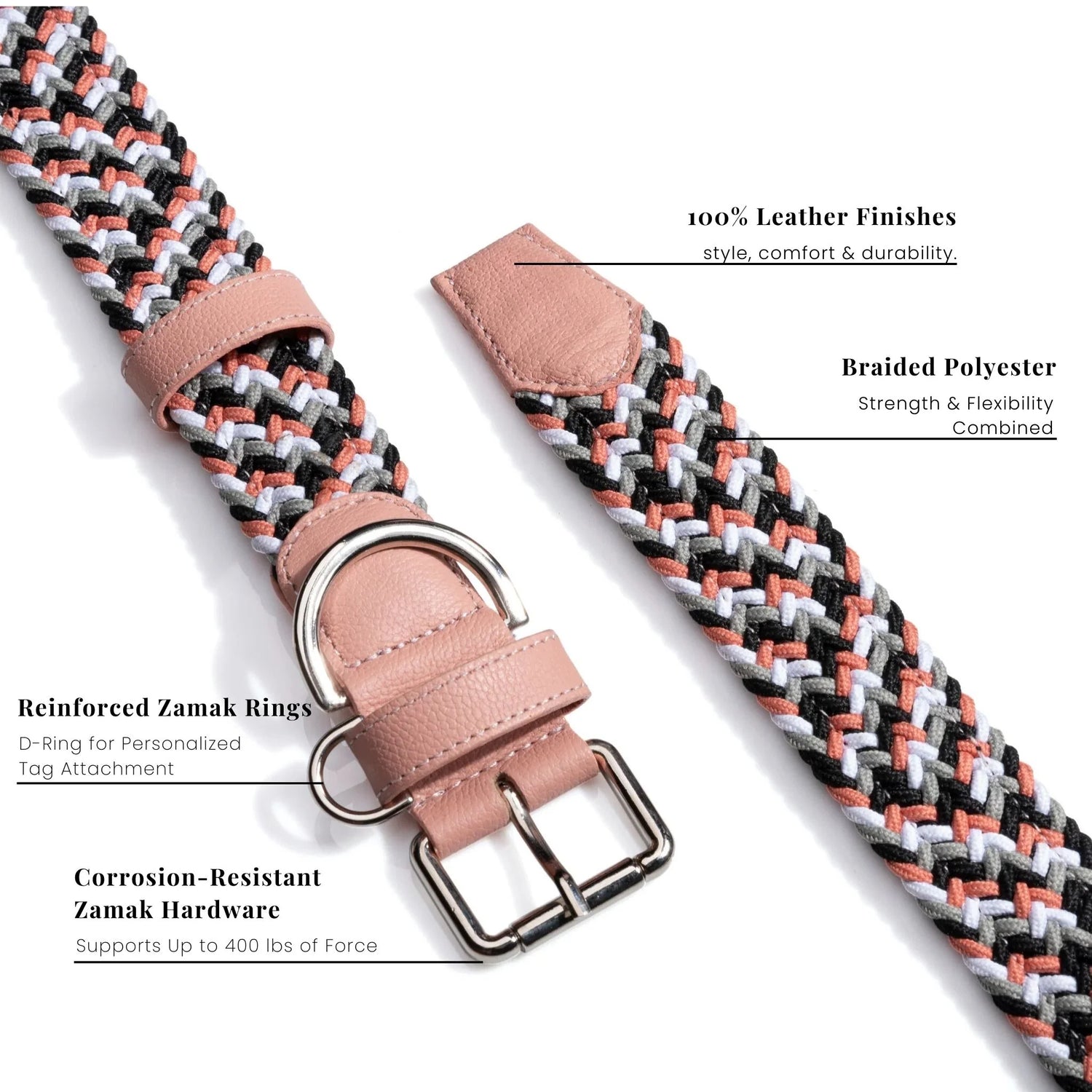 Premium heavy-duty leather dog collar with reinforced stitching and a strong metal buckle. Ideal for large and strong dogs.