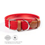 Premium braided dog collar with genuine leather and metal buckle. Heavy-duty, no-pull design for comfort and durability. Ideal for small, medium, and large dogs.